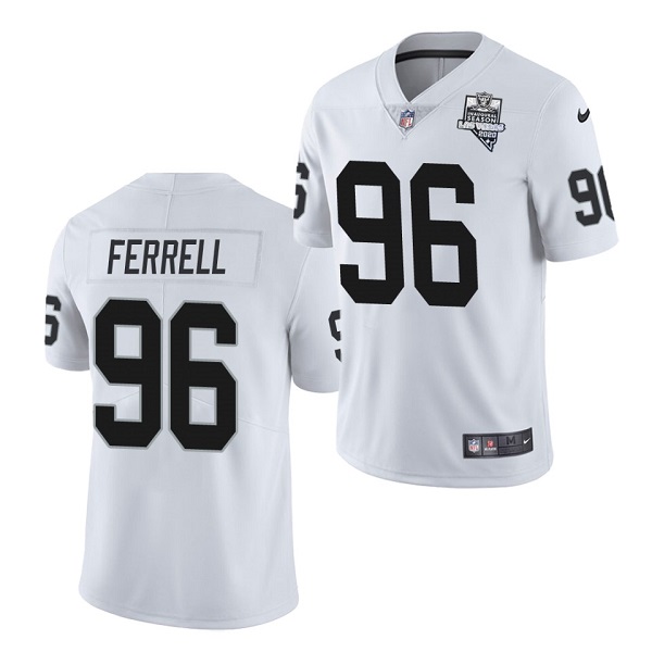 Men's Las Vegas Raiders #96 Clelin Ferrell White NFL 2020 Inaugural Season Vapor Limited Jersey